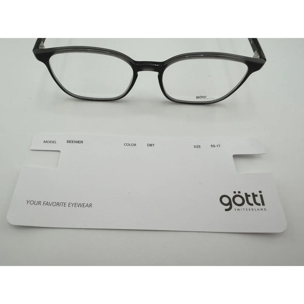 Gotti Switzerland SEEWER Dark Black Transparent Eyeglasses Frames 53-17-148